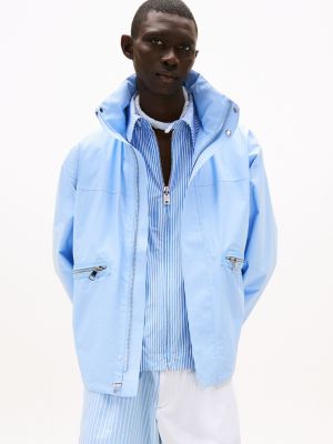 blue the runway collection ripstop oversized windbreaker for men tommy hilfiger