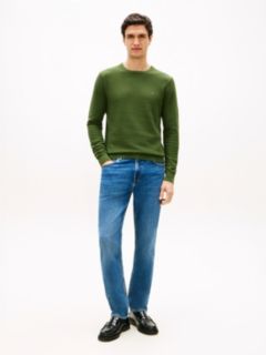 Textured Knit Crew Neck Jumper — Green 3