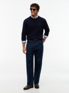Relaxed Milano Crew Neck Jumper — Blue 2