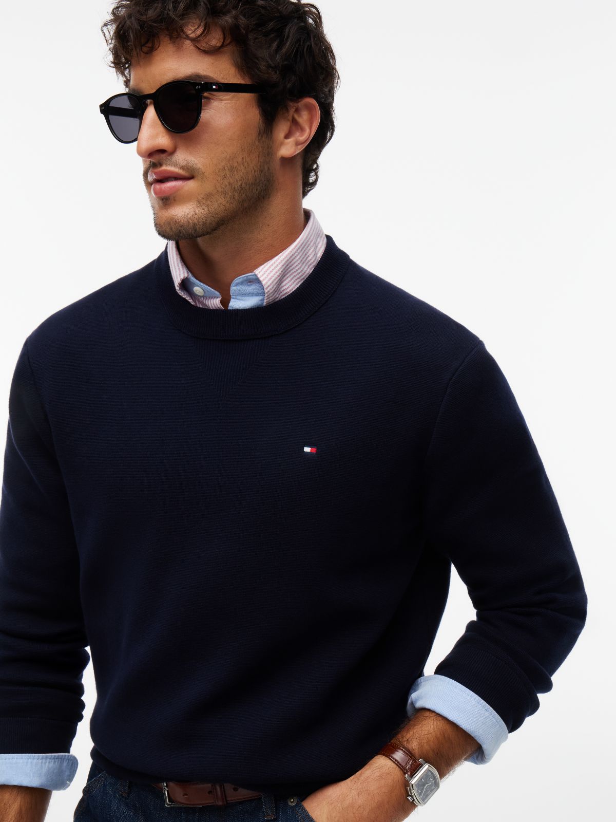 Relaxed Milano Crew Neck Jumper — Blue
