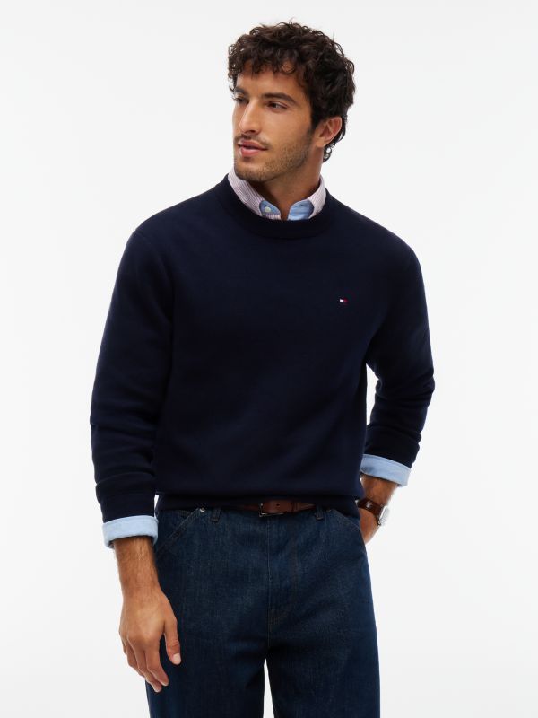 Relaxed Milano Crew Neck Jumper — Blue