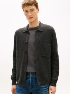 Fisherman Rib-Knit Coach Jacket With Wool — Grey 1