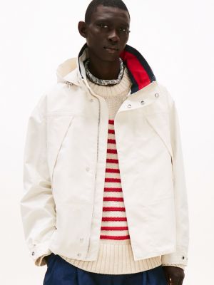 white the runway collection oversized regatta jacket for men tommy hilfiger
