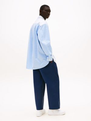 blau the runway collection oversized fit hemd für herren - tommy hilfiger