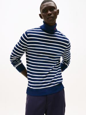 blue the runway collection turtleneck jumper with cashmere for men tommy hilfiger