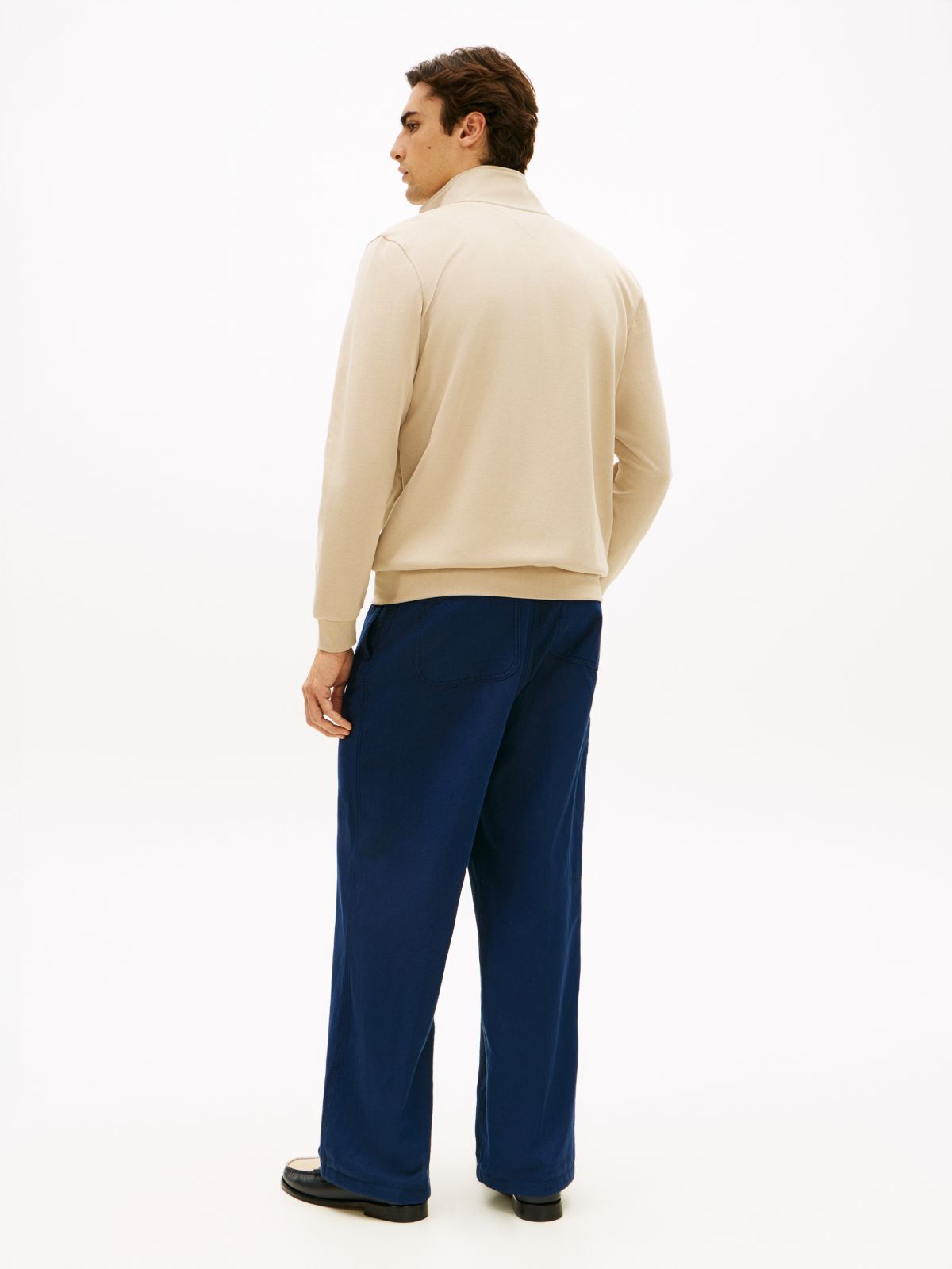 Intechno Knit Flag Embroidery Zip-Thru Jumper — Khaki