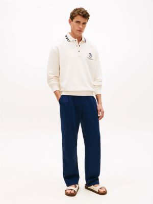 blue intechno knit flag embroidery joggers for men tommy hilfiger
