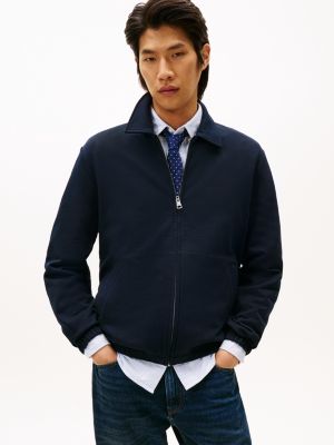 blue flag embroidery terry ivy jacket for men tommy hilfiger