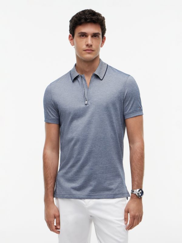 New York Label Performance Regular Fit Polo Shirt — Blue