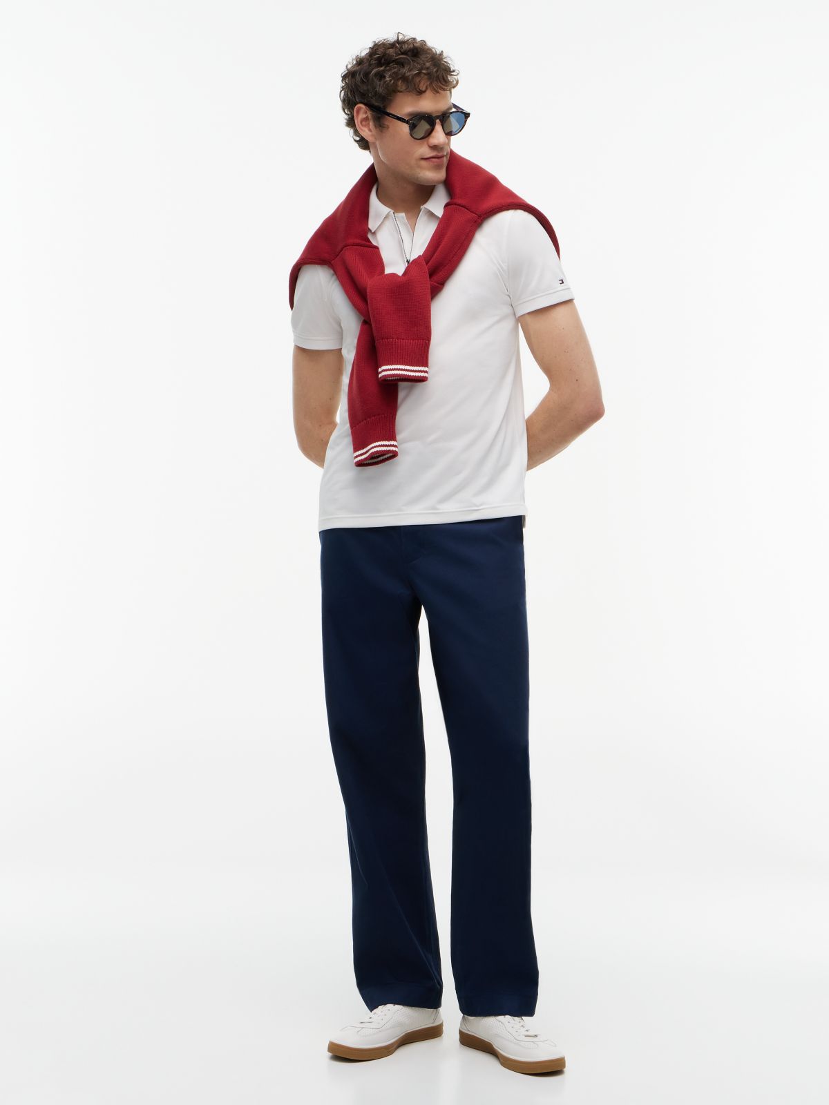 New York Label Performance Regular Fit Polo Shirt — White