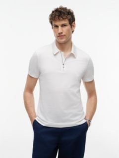 New York Label Performance Regular Fit Polo Shirt — White 1