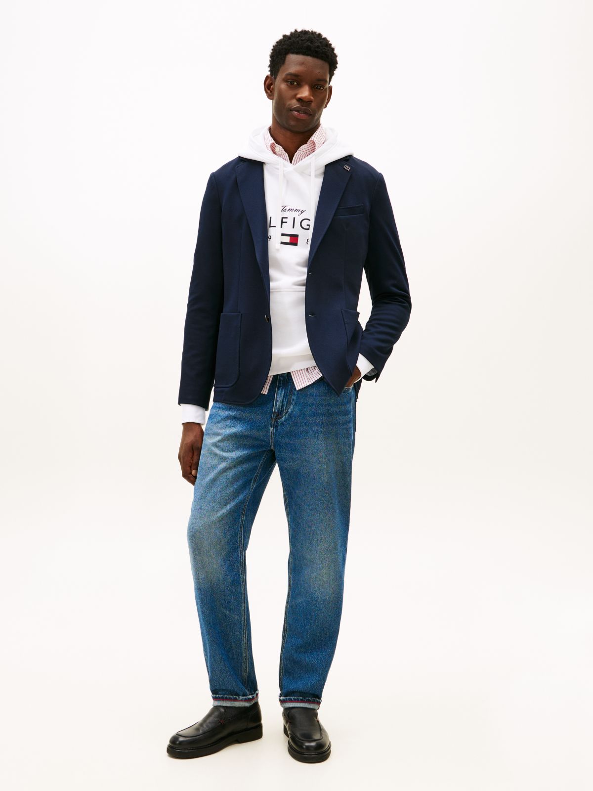 New York Label Performance Regular Fit Blazer — Blue