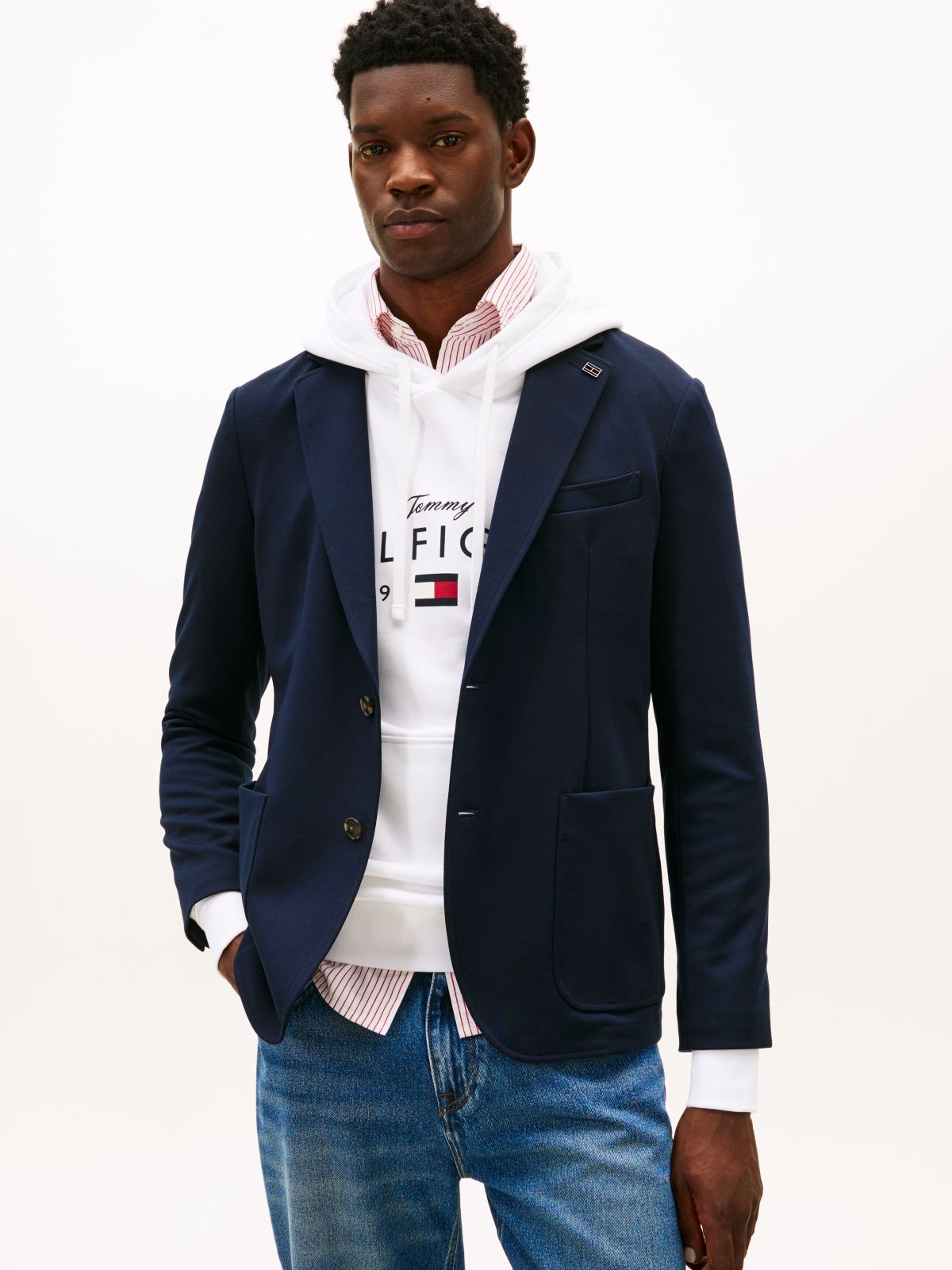New York Label Performance Regular Fit Blazer — Blue