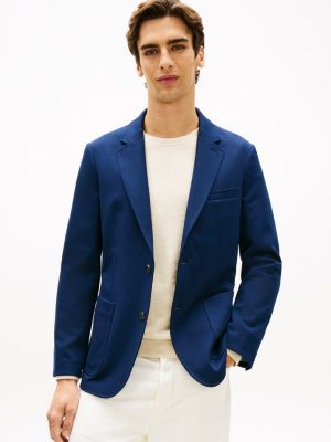 blue performance smart casual regular fit blazer for men tommy hilfiger