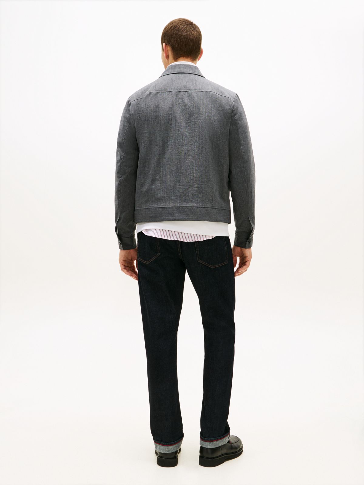 Smart Casual Wool Blend Zip-Thru Jacket — Grey