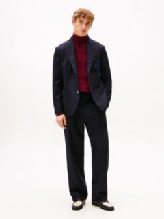 TH Crest Patch Regular Fit Wool Blazer — Blue 3