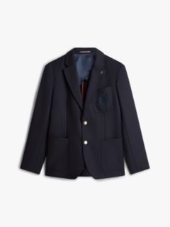 TH Crest Patch Regular Fit Wool Blazer — Blue 7