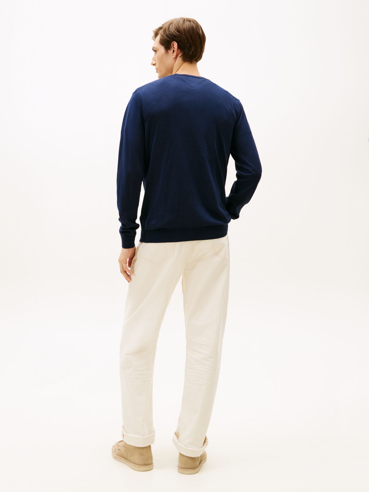 New York Label Crew Neck Jumper — Blue