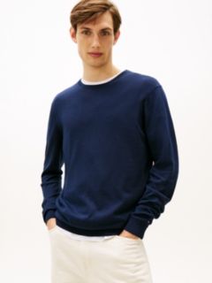 New York Label Crew Neck Jumper — Blue 1