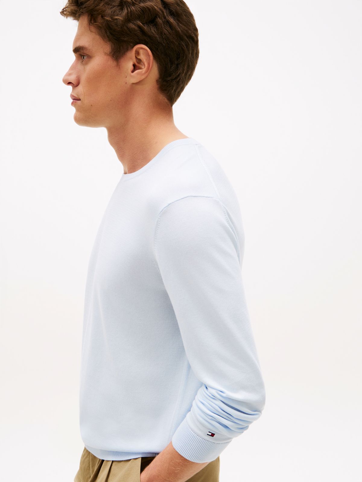 New York Label Crew Neck Jumper — Blue