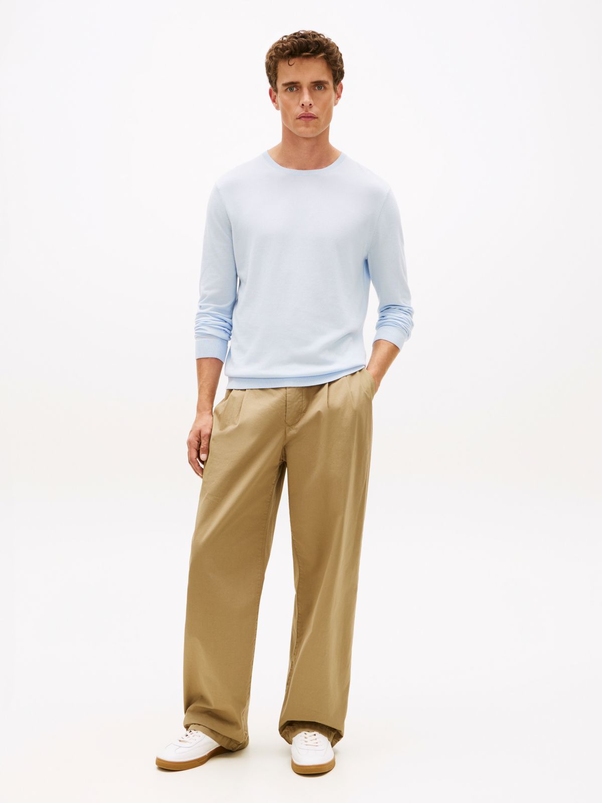 New York Label Crew Neck Jumper — Blue