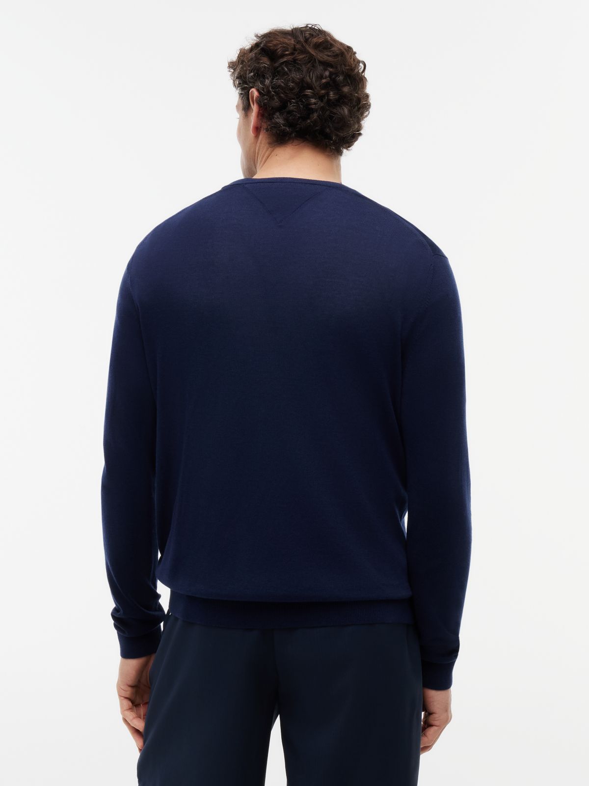 New York Label Crew Neck Jumper — Blue