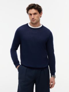 New York Label Crew Neck Jumper — Blue 1