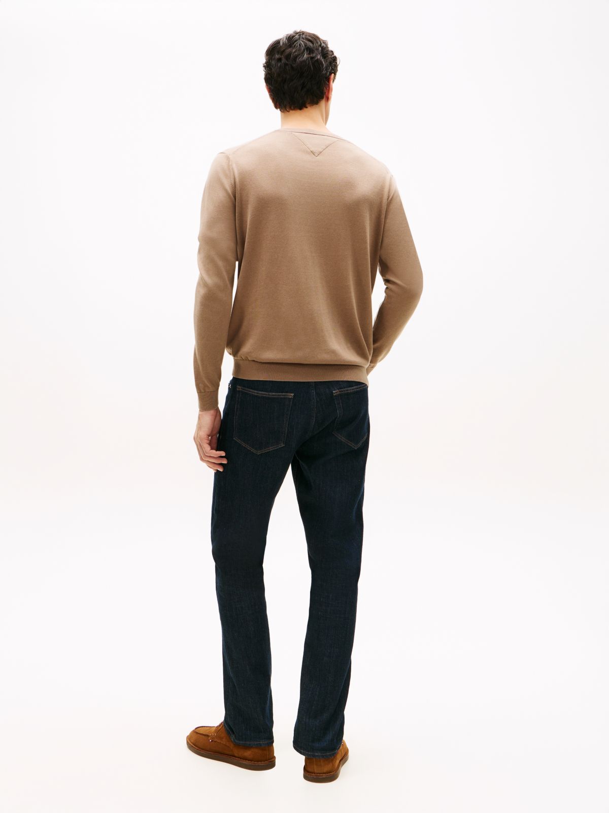 New York Label Crew Neck Jumper — Khaki