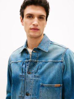 Cinch Back Denim Trucker Jacket — Blue 2