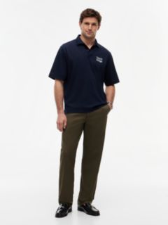Oversized Fit Back Logo Polo Shirt — Blue 2