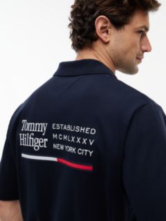 Oversized Fit Back Logo Polo Shirt — Blue 3