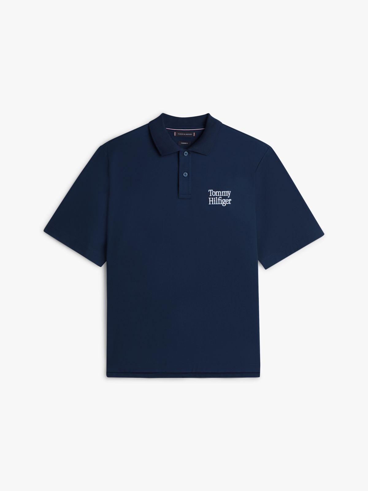 Oversized Fit Back Logo Polo Shirt — Blue