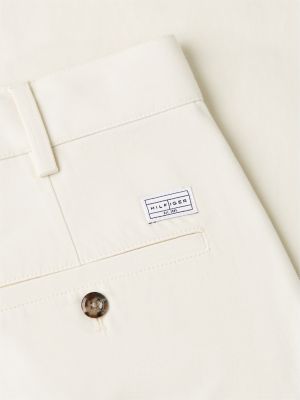 beige washed relaxed twill chinos for men tommy hilfiger