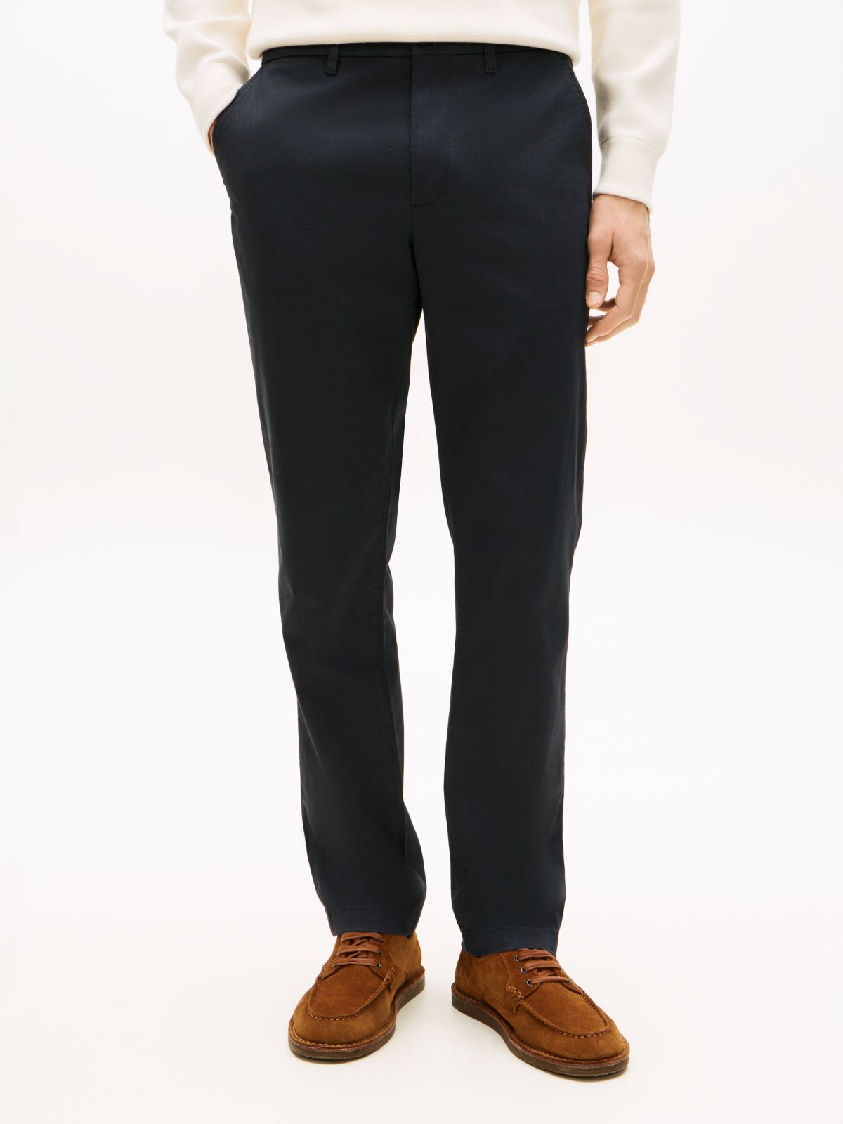 Denton Slim Straight Micro Print Chinos — Blue