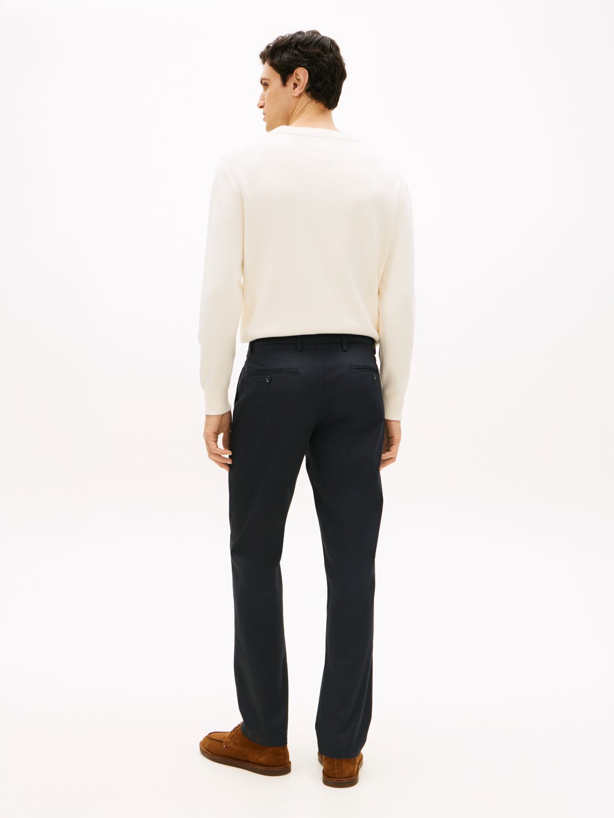 Denton Slim Straight Micro Print Chinos — Blue