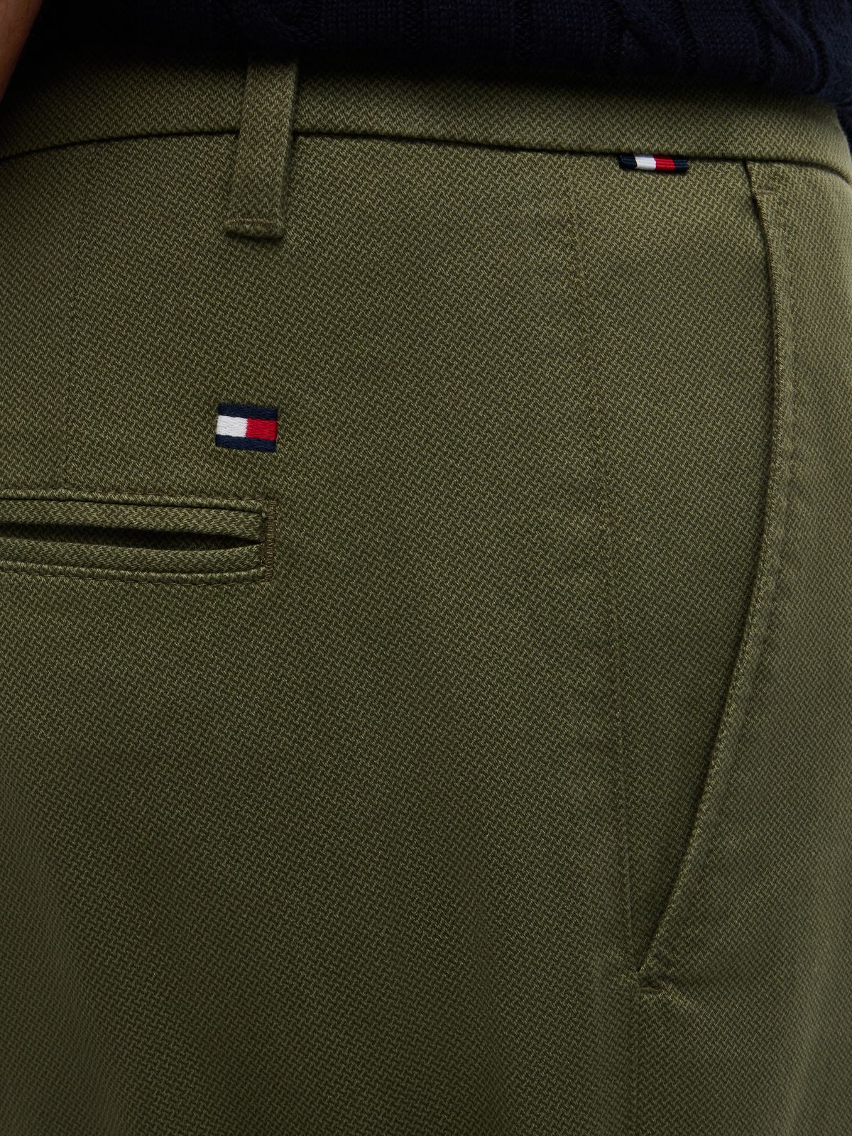Denton Slim Straight Micro Print Chinos — Green