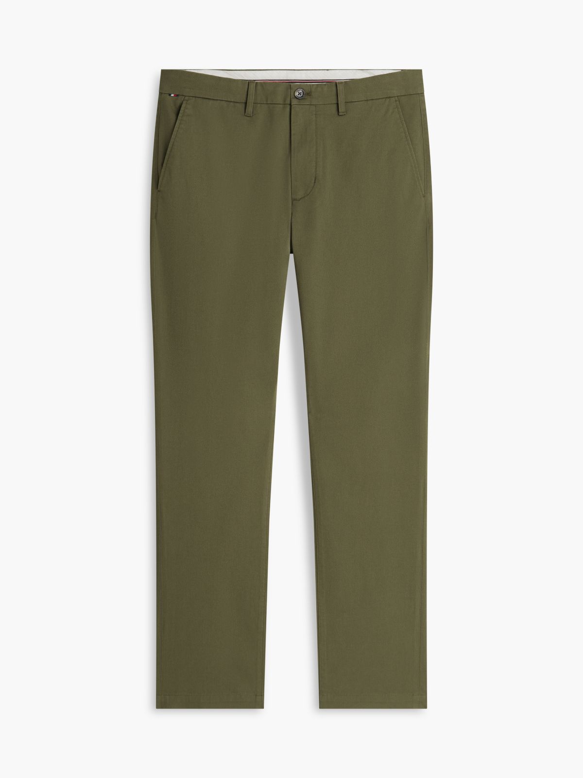 Denton Slim Straight Micro Print Chinos — Green