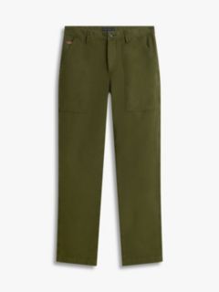 Washed Textured Sateen Utility Trousers — Green 5
