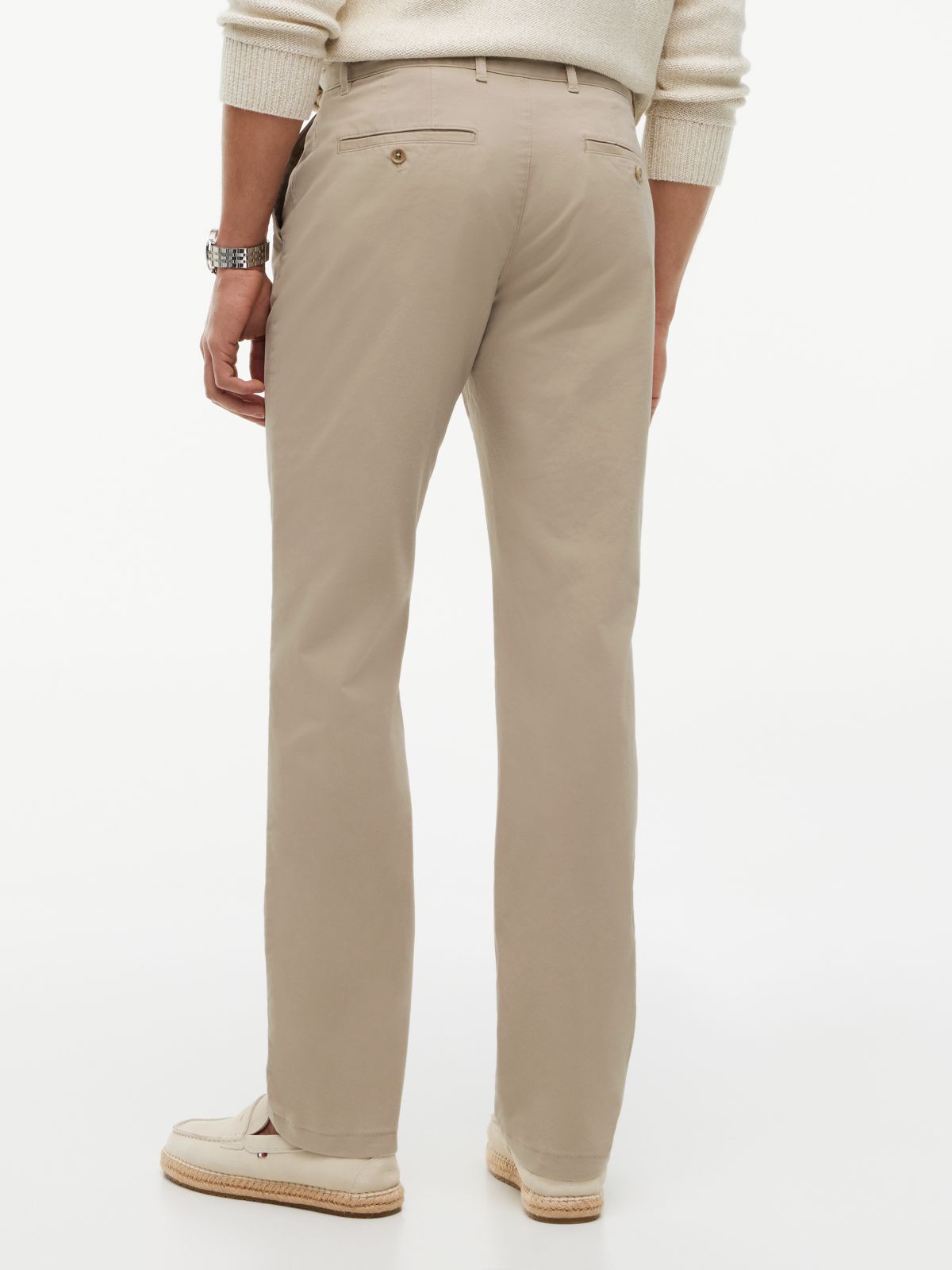 Denton Slim Straight Leg Twill Chinos — Beige