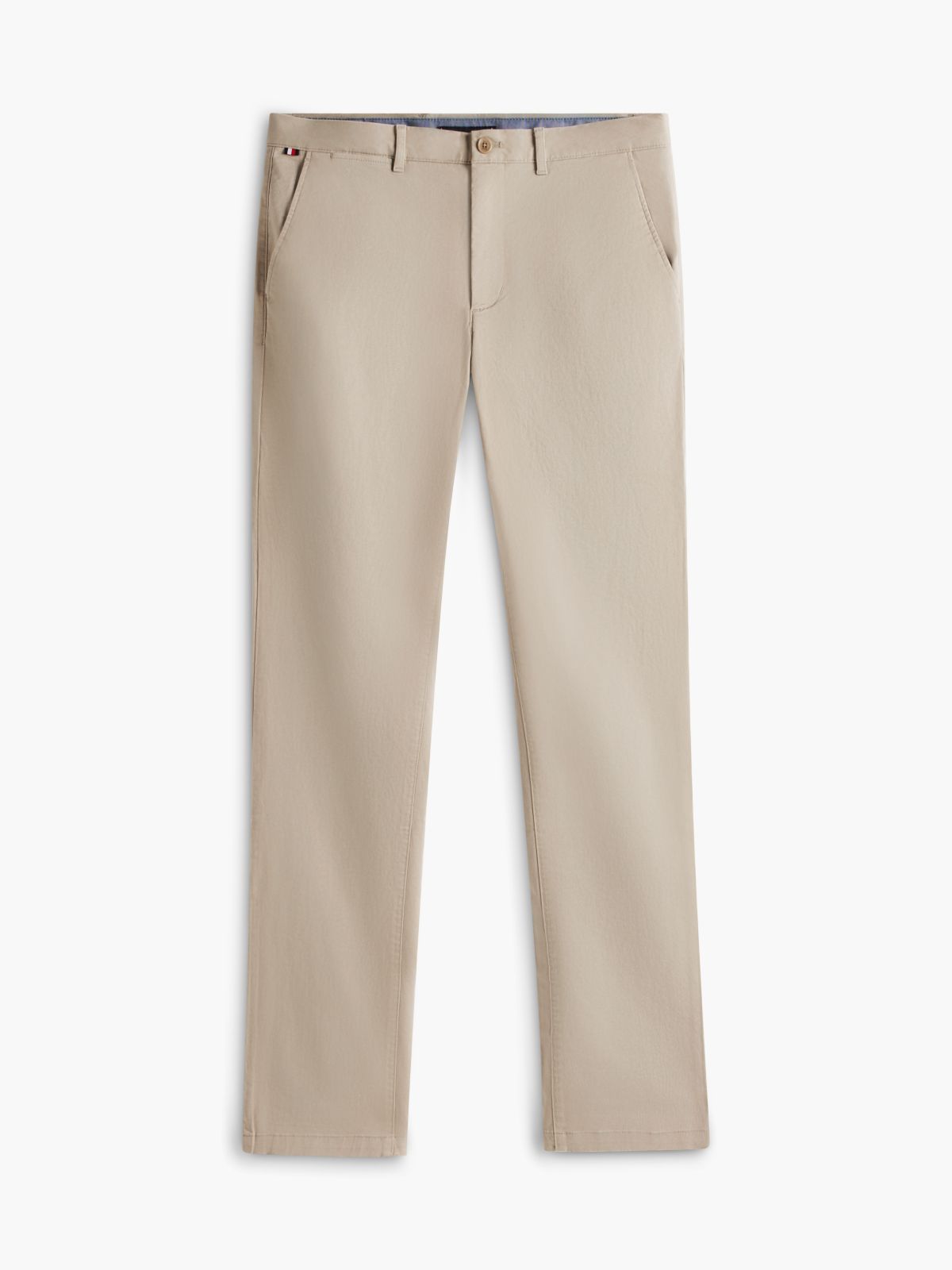 Denton Slim Straight Leg Twill Chinos — Beige