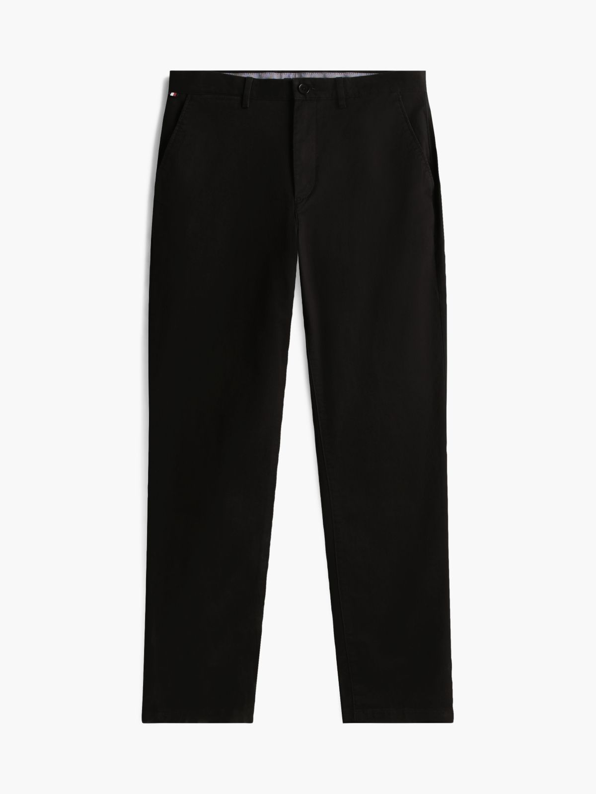 Denton Slim Straight Leg Twill Chinos — Black