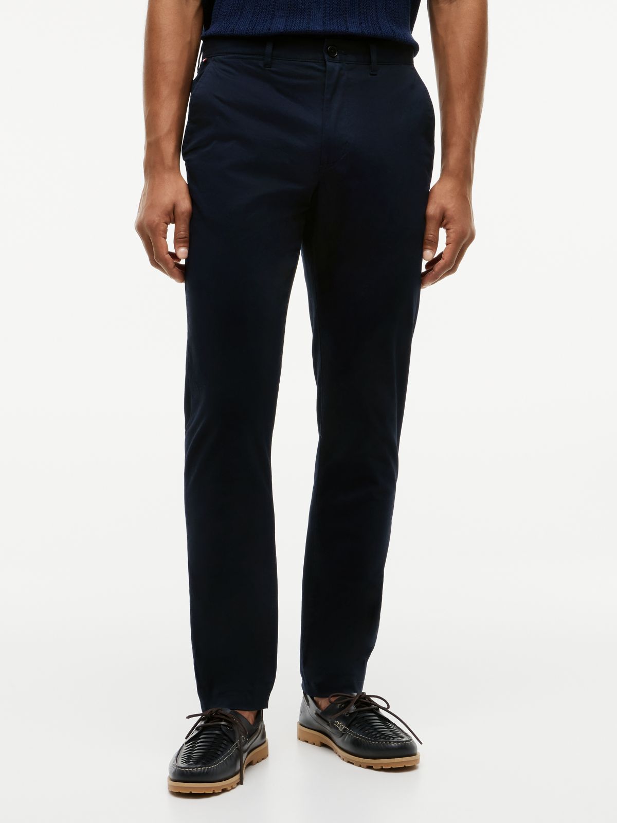 Denton Slim Straight Leg Twill Chinos — Blue