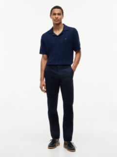 Denton Slim Straight Leg Twill Chinos — Blue 1