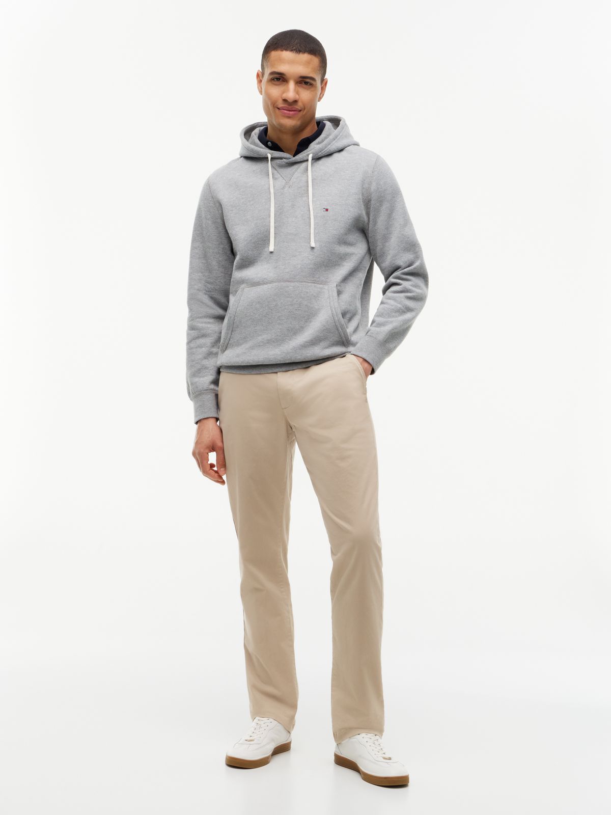Harlem Tapered Leg Twill Chinos — Beige