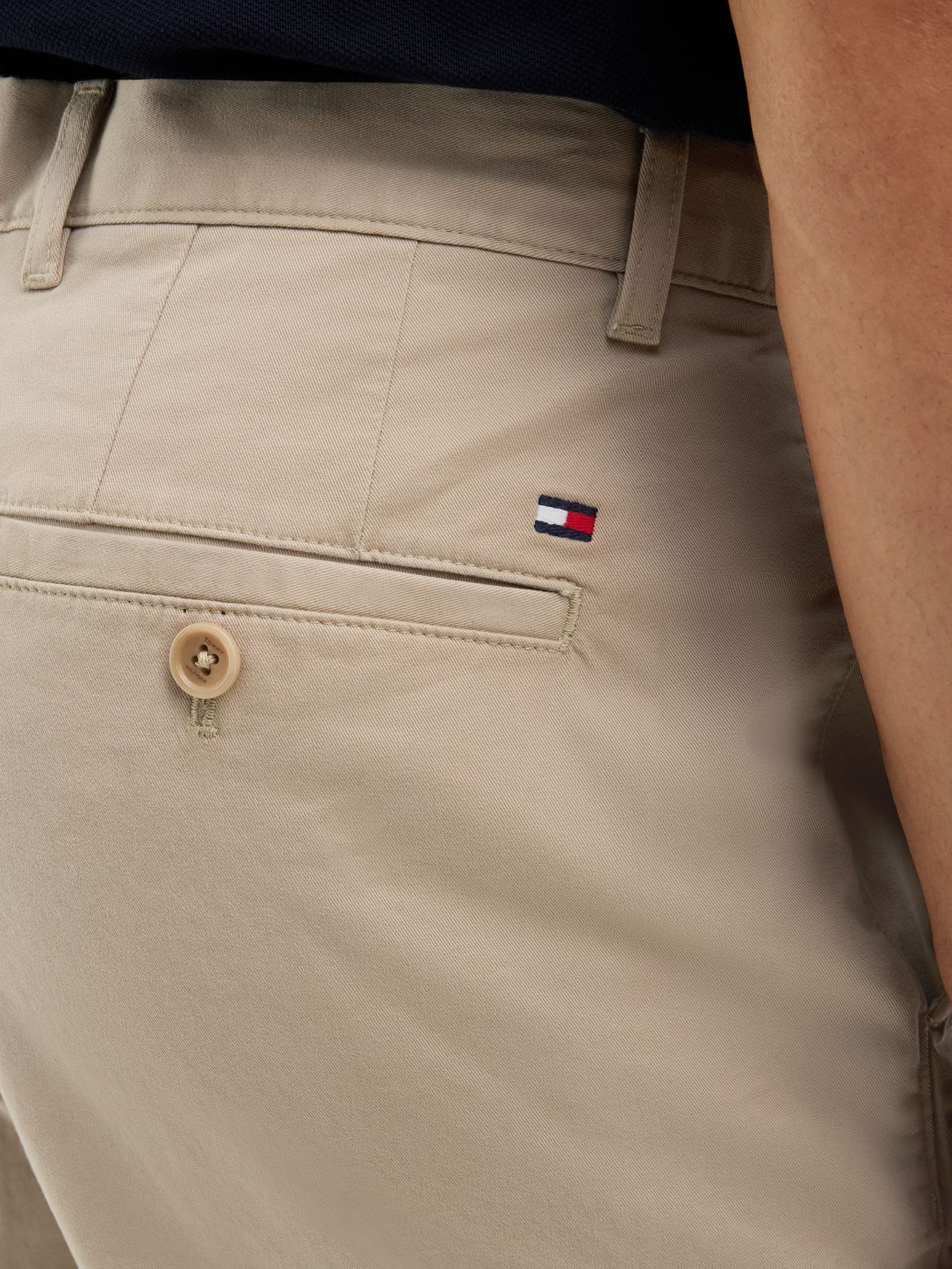 Harlem Tapered Leg Twill Chinos — Beige