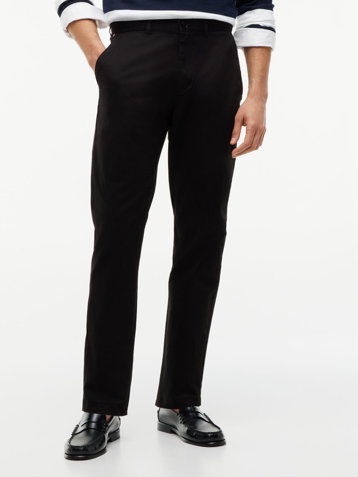 Harlem Tapered Leg Twill Chinos — Black