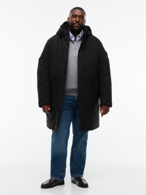 black plus performance tech hooded padded parka for men tommy hilfiger