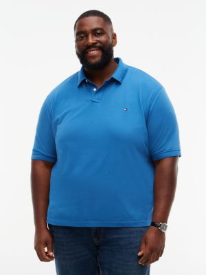 polo 1985 plus regular fit in piqué blue da uomini tommy hilfiger