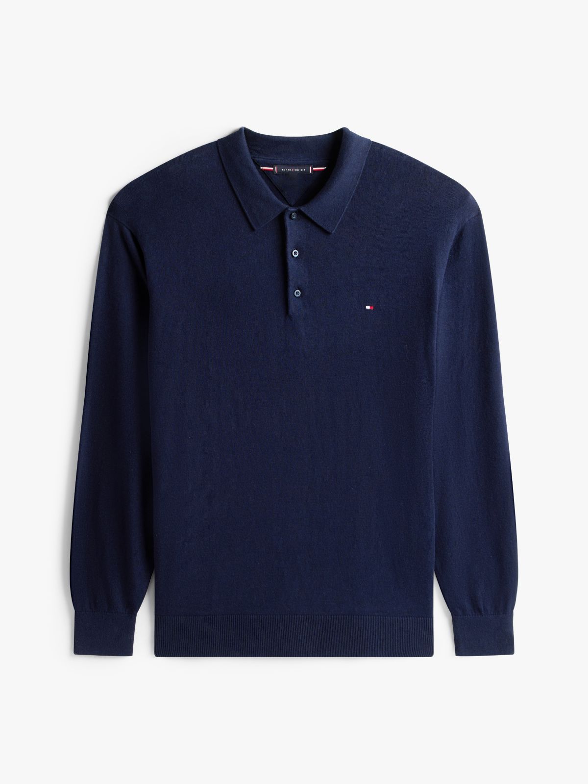 Plus Regular Fit Polo Jumper With Cashmere — Blue