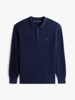 Plus Regular Fit Polo Jumper With Cashmere — Blue 5